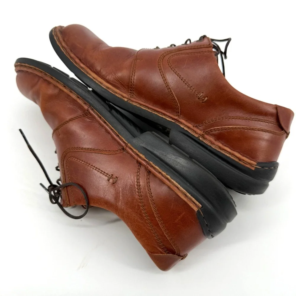 Josef Seibel Walt Brandy Mens 41 Shoes Leather Lace Up Oxford Derby Comfort Work